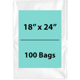 Clear Poly Bags 2 Mil Size: 18 inch (width) X 24 inch (Height) Pack 100 Bags