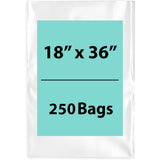 LDPE 2Mil Clear Poly Bags 18X36 inches 250 Bags