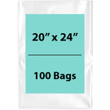 Clear Poly Bags 2Mil 20X24 Flat Open Top (LDPE)