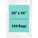 LDPE 2Mil Clear Poly Bags 20X36 inches 250 Bags