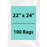 Clear Poly Bags 2 Mil Size: 22 inch (width) X 24 inch (Height)  Pack of 100 Bags