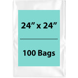 Clear Poly Bags 2Mil 24X24 Flat Open Top (LDPE)