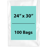 Clear Poly Bags 2 Mil size: 24 inch (width) X 30 inch (Height) Pack of 100 Bags