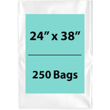 LDPE 2Mil Clear Poly Bags 24X38 inches 250 Bags