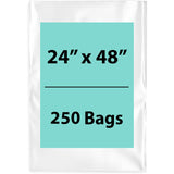 LDPE 2Mil Clear Poly Bags 24X48 inches 250 Bags