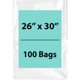 Clear Poly Bags 2 Mil size: 26 inch (width) X 30 inch (Height) Pack of 100 Bags