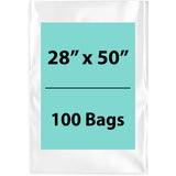 Clear Poly Bags 2 Mil size: 28 inch (width) X 50 inch (Height) Pack of 100 Bags