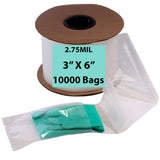 Kwik-Fill® Pre-Opened Bags on Roll 2.75 Mil 3"x6" 10000 Bags