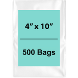 Clear Poly Bags 4"X10" 1.5 Mil 500 Bags