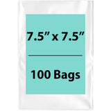 Clear Poly Bags 1.5Mil 7.5X7.5 Flat Open Top (LDPE) Pack of 100 bags