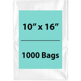 Clear poly bags flat 1.25 Mil 10 inch(width) X 16 inch(Height) Pack of 1000 Bags