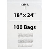 Poly Bags with suffocation warning 1.25 Mil 18 inch X 24 inch Pack of 100 Bags