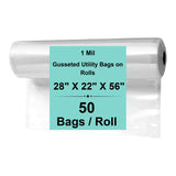28X22X56 in 1 Mil LDPE equipment covers, 50 bags on roll