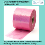24" X 2150' 2 Mil Pink Anti-Static Poly Tubing Roll