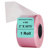 2" X 1075' 4 Mil Pink Anti-Static Poly Tubing Roll
