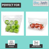 Convenient reclosable slide seal and die-cut carry handle on produce pouch