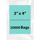 LDPE 2Mil Clear Poly Bags 3X4 inches 20000 Bags