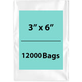 LDPE 2Mil Clear Poly Bags 3X6 inches 12000 Bags