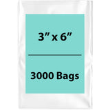 Clear Poly Bags 3 Mil 3 inch (width) X 6 inch (Height) Pack of 3000 Bags