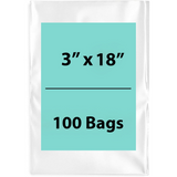 LDPE 3Mil Clear Poly Bags 3X18 inches 100 Bags