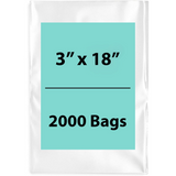 LDPE 3Mil Clear Poly Bags 3X18 inches 2000 Bags