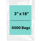 LDPE 3Mil Clear Poly Bags 3X18 inches 4000 Bags