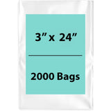 LDPE 3Mil Clear Poly Bags 3X24 inches 2000 Bags