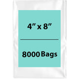 LDPE 3Mil Clear Poly Bags 4X8 inches 8000 Bags