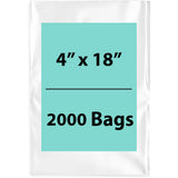 LDPE 3Mil Clear Poly Bags 4X18 inches 2000 Bags