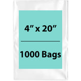 Clear Poly Bags 3Mil 4x20 Flat Open Top (LDPE)