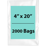 LDPE 3Mil Clear Poly Bags 4X20 inches 2000 Bags