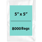 LDPE 3Mil Clear Poly Bags 5X5 inches 8000 Bags