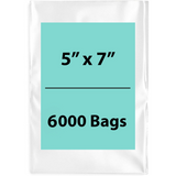 LDPE 3Mil Clear Poly Bags 5X7 inches 6000 Bags