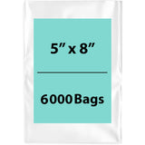 LDPE 3Mil Clear Poly Bags 5X8 inches 6000 Bags