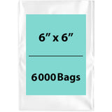 LDPE 3Mil Clear Poly Bags 6X6 inches 6000 Bags