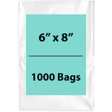 Clear Poly Bags 3Mil 6X8 Flat Open Top (LDPE)