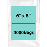 LDPE 3Mil Clear Poly Bags 6X8 inches 4000 Bags