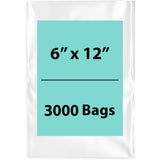 LDPE 3Mil Clear Poly Bags 6X12 inches 3000 Bags