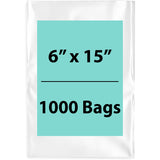Clear Poly Bags 3Mil 6x15 Flat Open Top (LDPE)