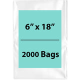 LDPE 3Mil Clear Poly Bags 6X18 inches 2000 Bags