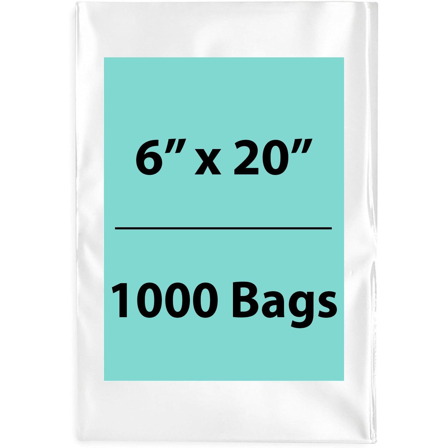 Clear Poly Bags 3Mil 6x20 Flat Open Top (LDPE)