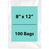 Clear Poly Bags 3 Mil Size: 8 inch (width) X 12 inch (Height) Pack of 100 Bags