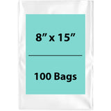 Clear Poly Bags 3 Mil Size: 8 inch (width) X 15 inch (Height) Pack of 100 Bags