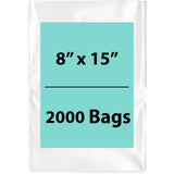 LDPE 3Mil Clear Poly Bags 8X15 inches 2000 Bags