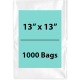 Clear Poly Bags 3 Mil Size: 13 inch (width) X 13 inch (Height) Pack of 1000 Bags