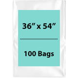 36X54 inches Clear Flat Poly Bags 3Mil Open Top (LDPE)