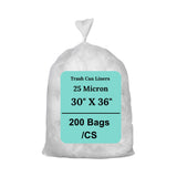 30" X 36" 20-30 Gal White LDPE Trash Can Liners 25 Mic