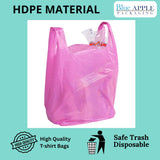 12" X 8" X 24" 0.65 Mil Magenta Plastronic HDPE T-Shirt Bags