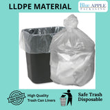 15" X 9" X 32" 7 1/2-10 Gal Clear LLDPE Trash Can Liners 0.4 Mil