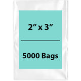 Clear Poly Bags 4 Mil size: 2 inch (width) X 3 inch (Height) Pack 5000 Bags